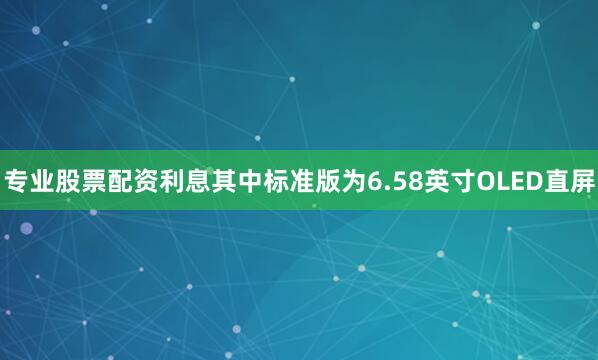专业股票配资利息其中标准版为6.58英寸OLED直屏
