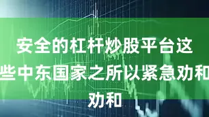 安全的杠杆炒股平台这些中东国家之所以紧急劝和